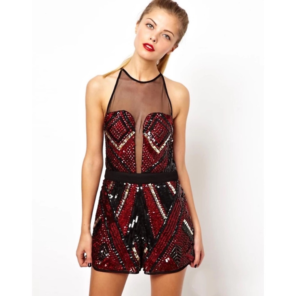 ASOS Playsuit in Sequin Embellishment